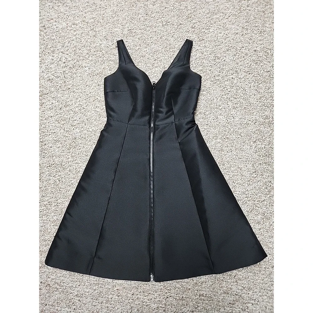KATE SPADE Sz 4 Dive Right In- Front Zipper Black fit & flare‎ Dress